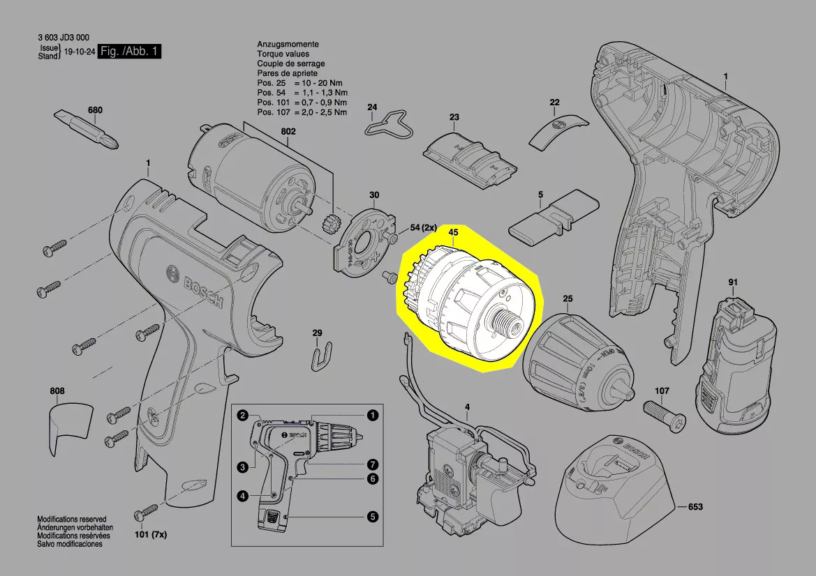 Boîte d\'engrenage planetaire réf. 1 600 A01 RR7 Bosch